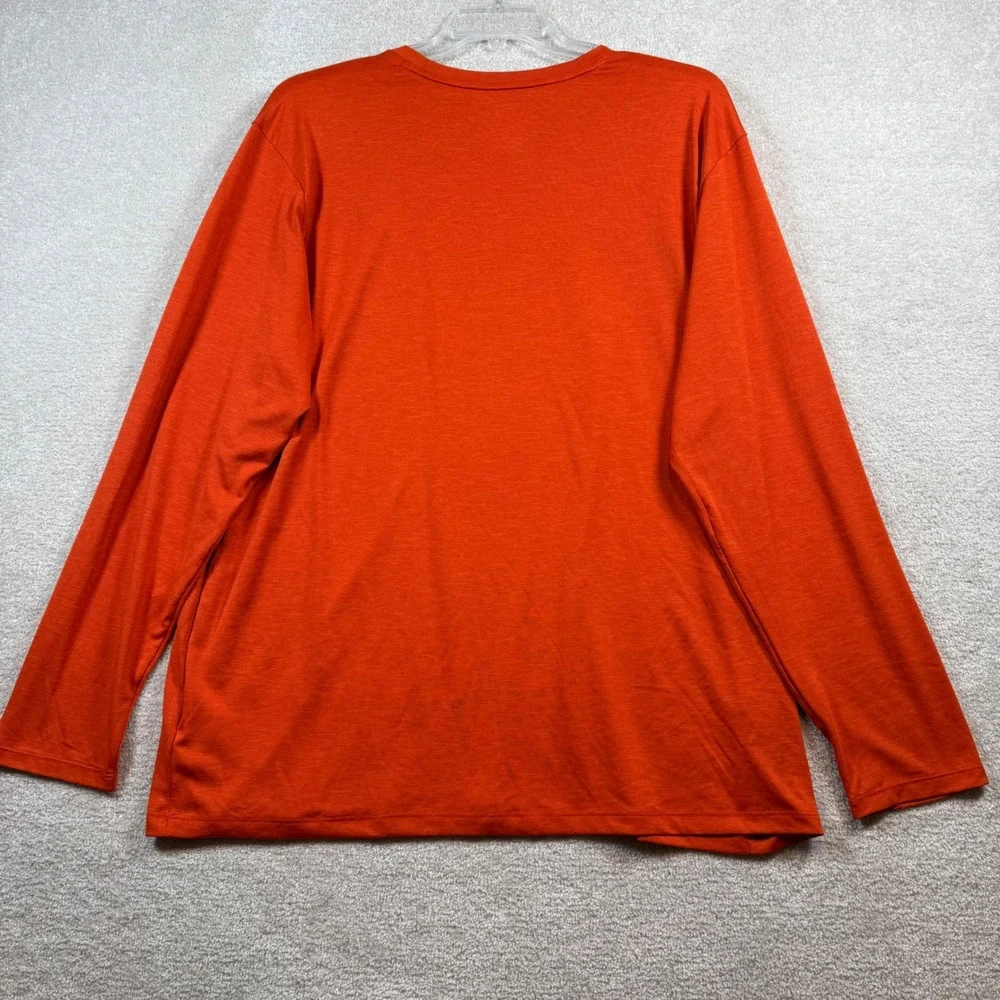 The North Face FlashDry Long Sleeve Shirt Mens XXL Orange Heathered Performance